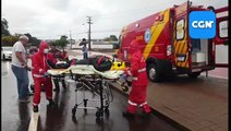 Motociclista sofre fratura aberta em tornozelo em colisão de trânsito no São Cristóvão