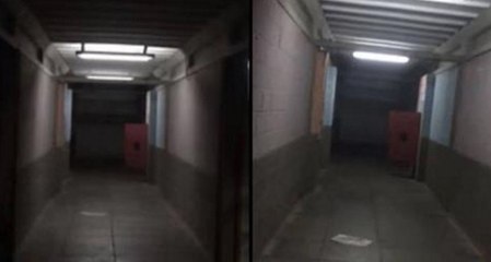 Dans une morgue, il filme une porte qui s'ouvre et se claque toute seule