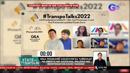 Mga posibleng solusyon sa tumataas na presyo ng gasolina, inilatag ng Montemayor-David tandem | SONA