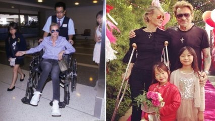 Laeticia Hallyday : voici pourquoi la femme de Johnny est en béquilles ou en fauteuil roulant depuis plusieurs semaines