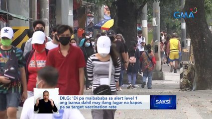 DILG: 'Di pa maibababa sa Alert Level 1 ang bansa dahil may ilang lugar na kapos pa sa target vaccination rate | Saksi