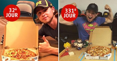 Il mange une pizza tous les jours pendant un an pour donner une leçon aux internautes