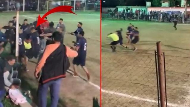 Daha önce böylesini görmediniz! İnsanlıktan çıkan futbolcular, hakemi öldüresiye dövdü