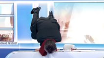 Christophe Barbier fait le poirier sur le plateau de BFMTV