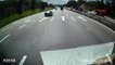 Car Hood Flies Up on Highway
