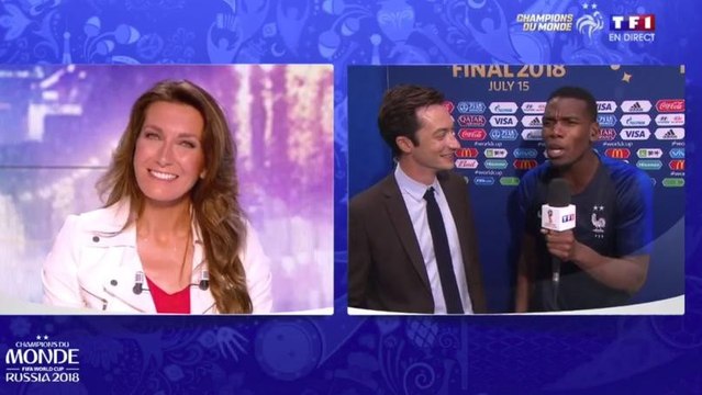 France-Croatie : Paul Pogba recadre sèchement Anne-Claire Coudray en direct... et fait une grosse bourde !