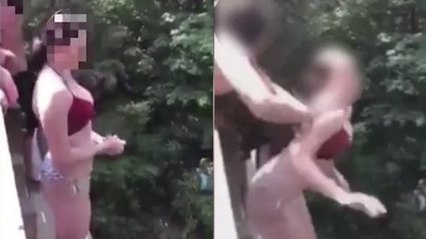 VIDEO - Elle frôle la mort après avoir été poussée du haut d'un pont par une amie