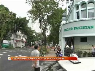 Sebahagian Jalan Macalister dibuka hari ini
