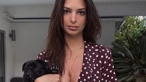 Emily Ratajkowski : une photo d'elle à moitié nue avec son chien fait polémique