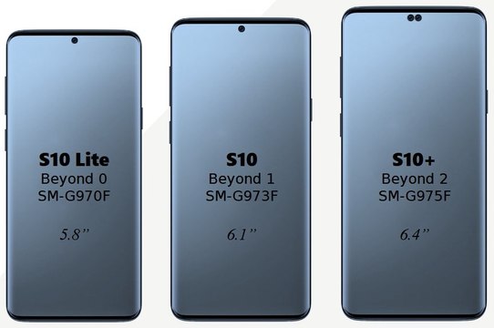 Galaxy S10 : les tailles des différents modèles dévoilées