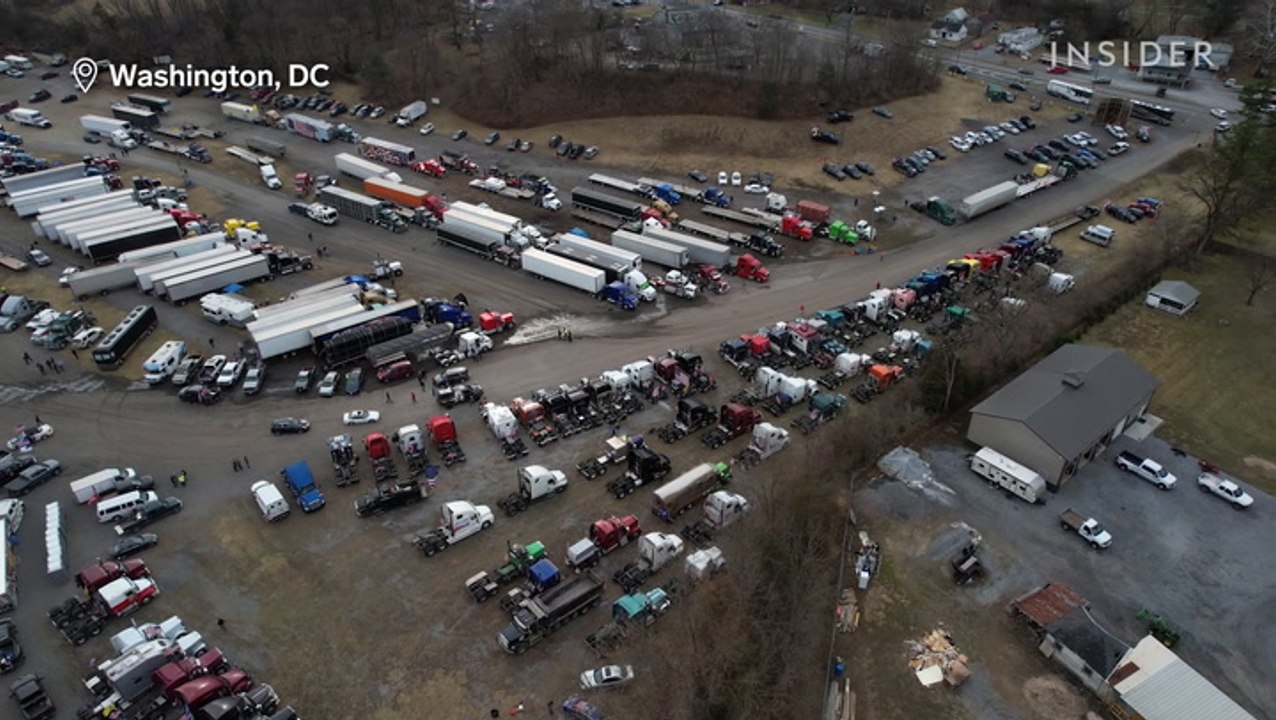 VIDEO: Inside the trucker convoy doing loops around Washington, DC