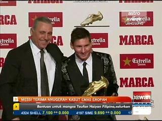 Messi terima anugerah Kasut Emas Eropah