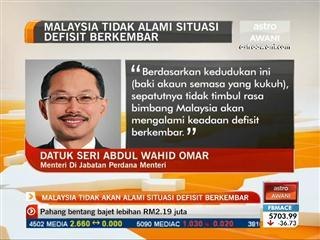 Malaysia tidak akan alami defisit berkembar