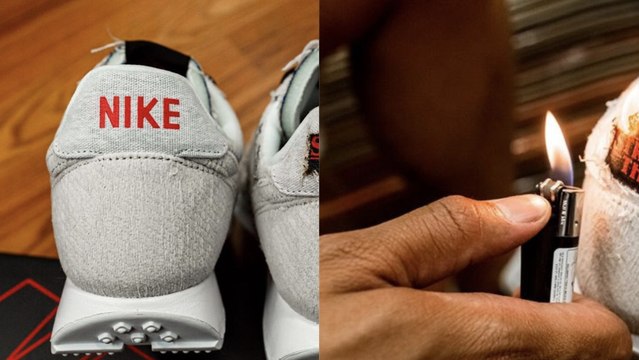 Nike X Stranger Things : une nouvelle paire de sneakers qu'il faut brûler pour dévoiler le logo de la série