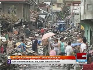 Jumlah kematian Haiyan terus meningkat