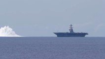 États-Unis : l’U.S. Navy fait exploser 18 tonnes d’explosifs pour tester la résistance de son porte-avions