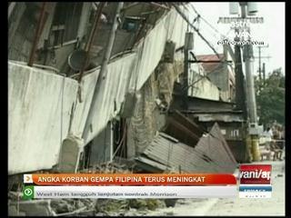 Angka korban gempa di Filipina terus meningkat