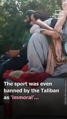 The Afghanistan national sport Buzkashi, where men fight for the dead headless animal