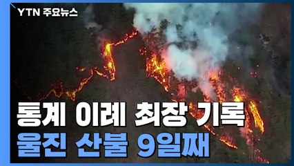 국내 최장으로 기록된 울진 산불...응봉산 거센 불길 여전 / YTN
