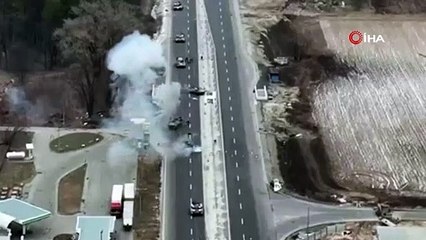 Kiev'e ateş açmaya hazırlanan Rus tankının imha ettiği an kamerada