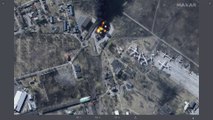 صور بالأقمار الصناعية لقاعدة جوية أوكرانية قرب مطار غوستوميل دمرتها روسيا