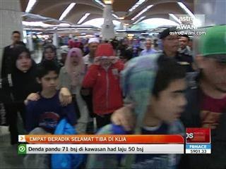 Empat beradik selamat tiba di KLIA