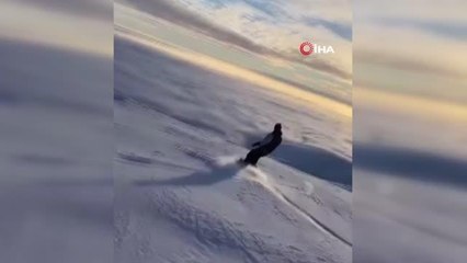 Trabzonlu gençler karlı yaylaların tadını böyle çıkarıyor