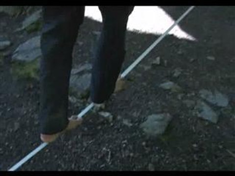 Slacklining on a high in France