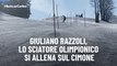 Giuliano Razzoli, lo sciatore olimpionico si allena sul Cimone