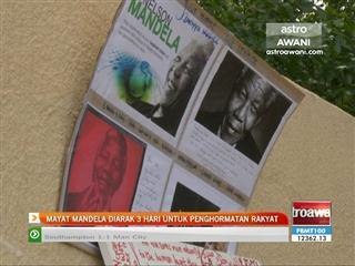 Mayat Nelson Mandela diarak 3 hari untuk penghormatan