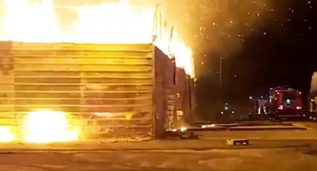 Vittoria (RG) - Incendio in segheria per cassette e imballaggi (12.03.22)