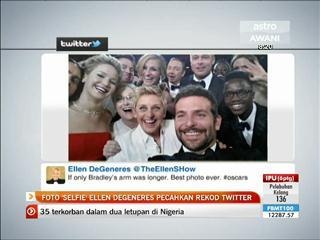 Foto 'selfie' Ellen Degeneres pecahkan rekod twitter
