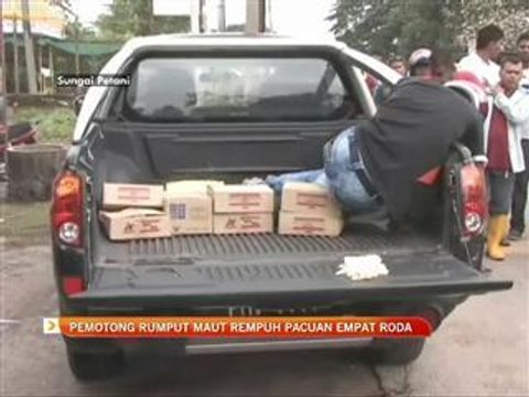Pemotong rumput maut rempuh pacuan empat roda