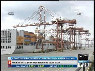 Pengecualian duti kastam dan cukai jualan mulai Mei 2014