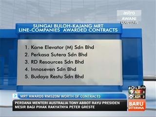MRT awards RM520M worth of contracts