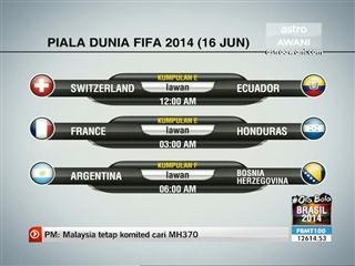 Perlawanan Piala Dunia FIFA 2014 (16 Jun)