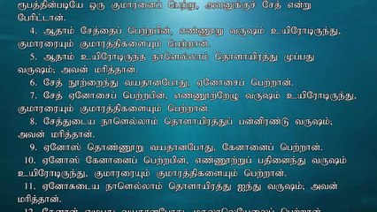 Bible Reading Genesis 05 வேத வாசிப்பு ஆதியாகமம் 05