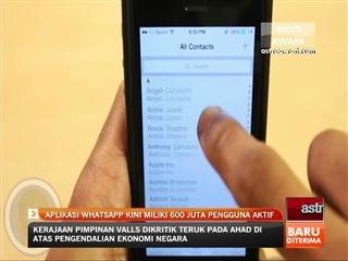 Aplikasi Whatsapp kini miliki 600 juta pengguna aktif