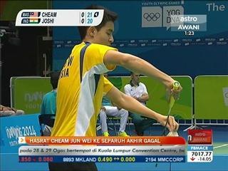 Hasrat Cheam Jun Wei ke separuh akhir gagal