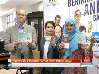 Kurang satu peratus rakyat ikrar derma organ