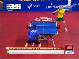 Skuad ping pong wanita cipta sejarah mara ke final