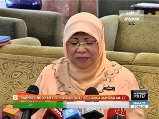 Sesi kaunseling diteruskan untuk keluarga mangsa MH17