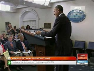 Obama pertahan tindakan Israel