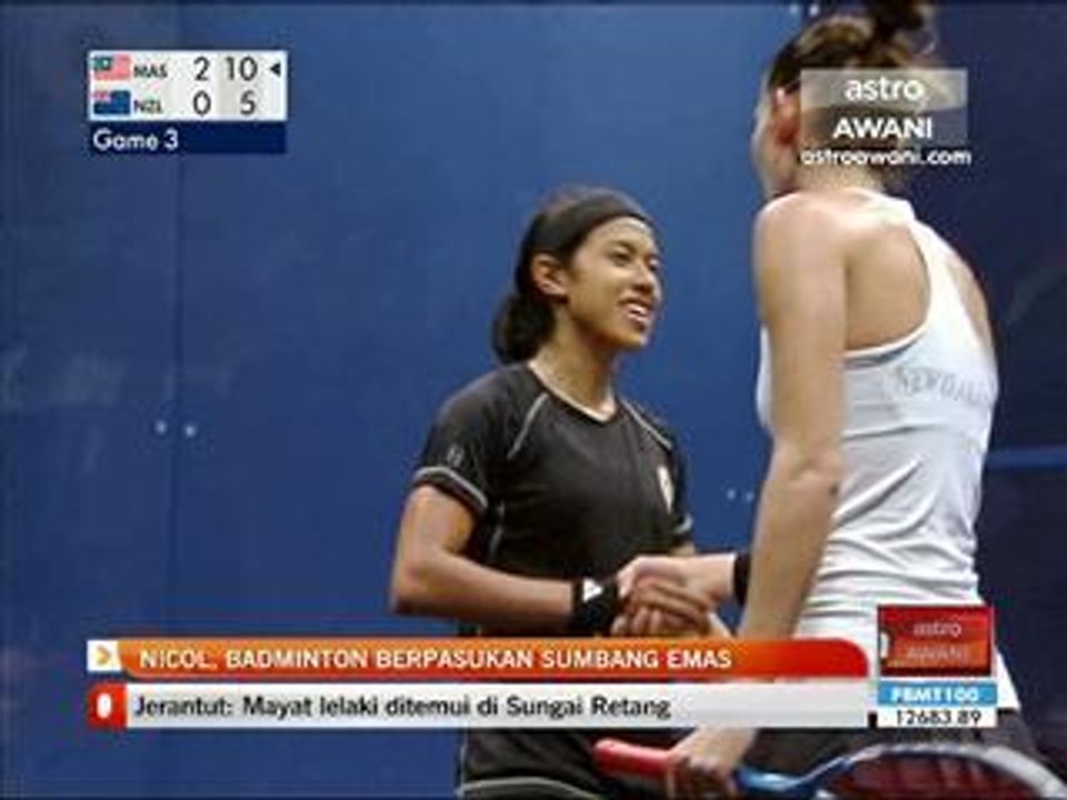 Nicol, badminton berpasukan sumbang emas