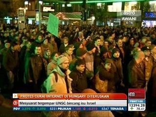 Protes cukai internet di Hungary diteruskan