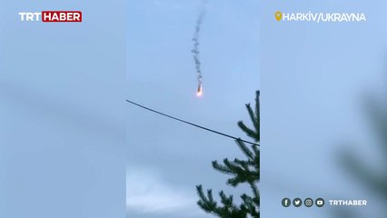 Harkiv'de Rus uçağı böyle düştü