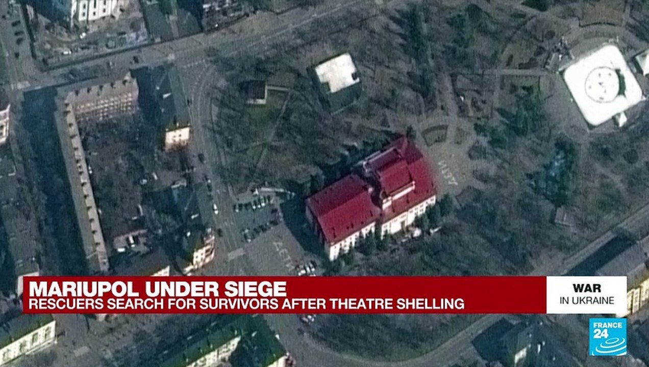 'Everything bombed': Search for Ukraine theatre bombing survivors as war crime claims mount
