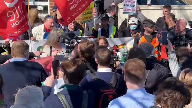 Dover MP heckled by P&O Ferries protesters