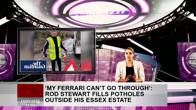 ‘My Ferrari can’t go through’: Rod Stewart fills potholes outside his Essex estate