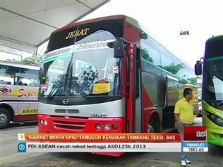 Kabinet minta SPAD tangguh kenaikan tambang teksi, bas